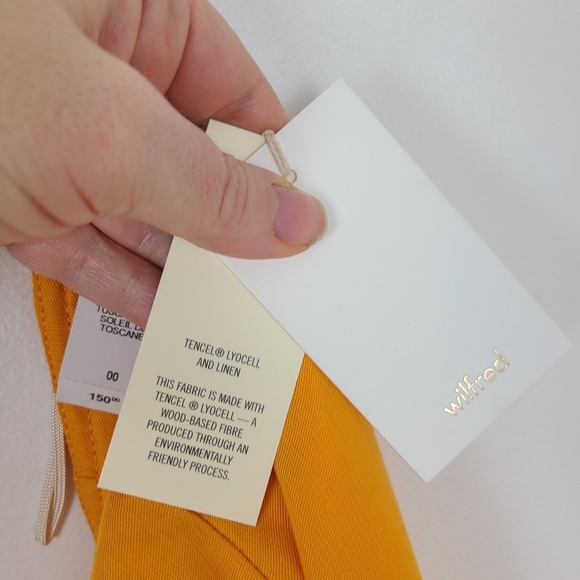 NWT Aritzia Wilfred Autier Tuscan Sun Midi Skirt 00 Yellow Ruffle - Picture 9 of 11